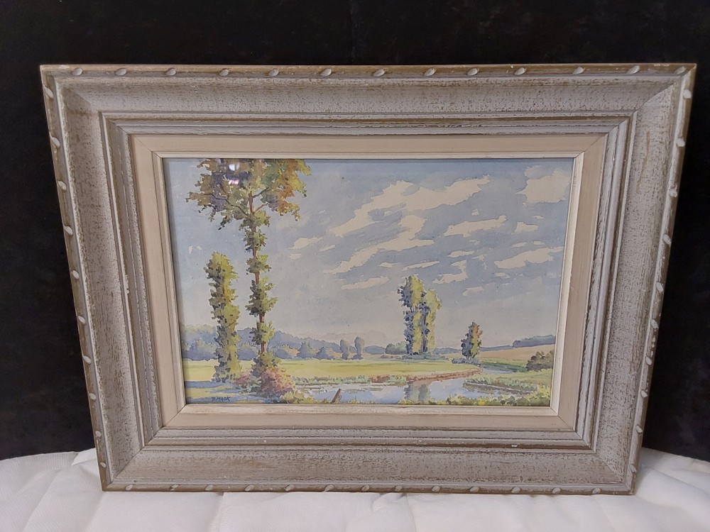TABLEAU AQUARELLE SIGNÉ F.MACK