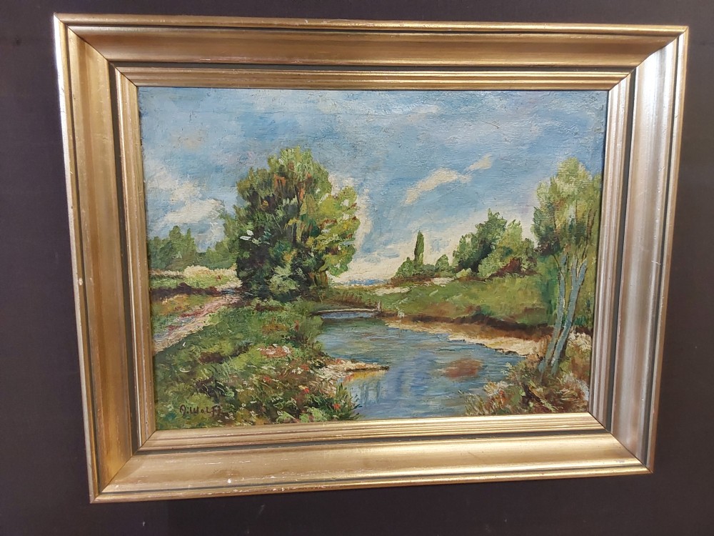 TABLEAU RUISSEAU SIGNÉ A.WOLFF