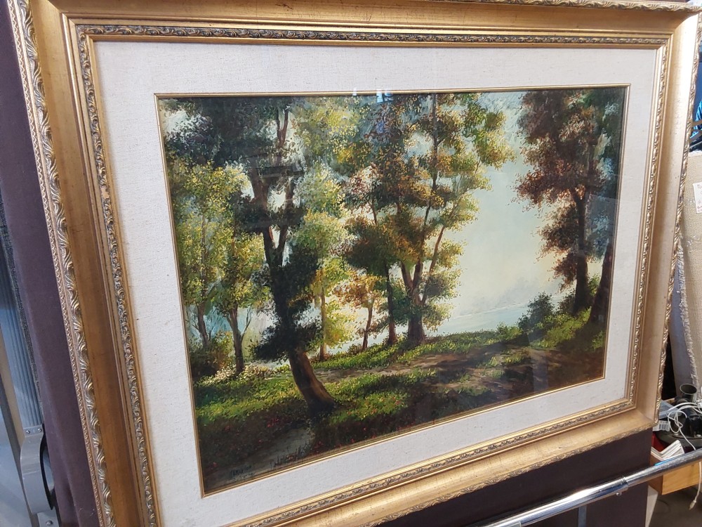 TABLEAU PEINTURE FORÊT SIGNÉ MARCHIORI ROBERTO