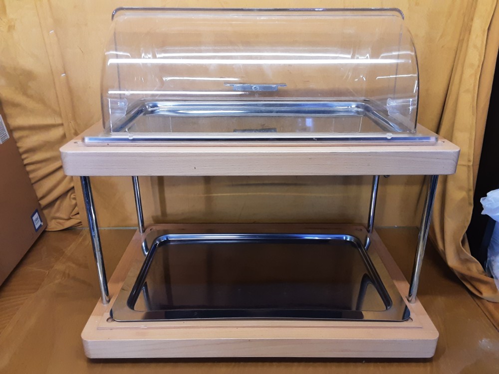 DESSERTE DE TABLE 2 ETAGES AVEC PLATEAU INOX