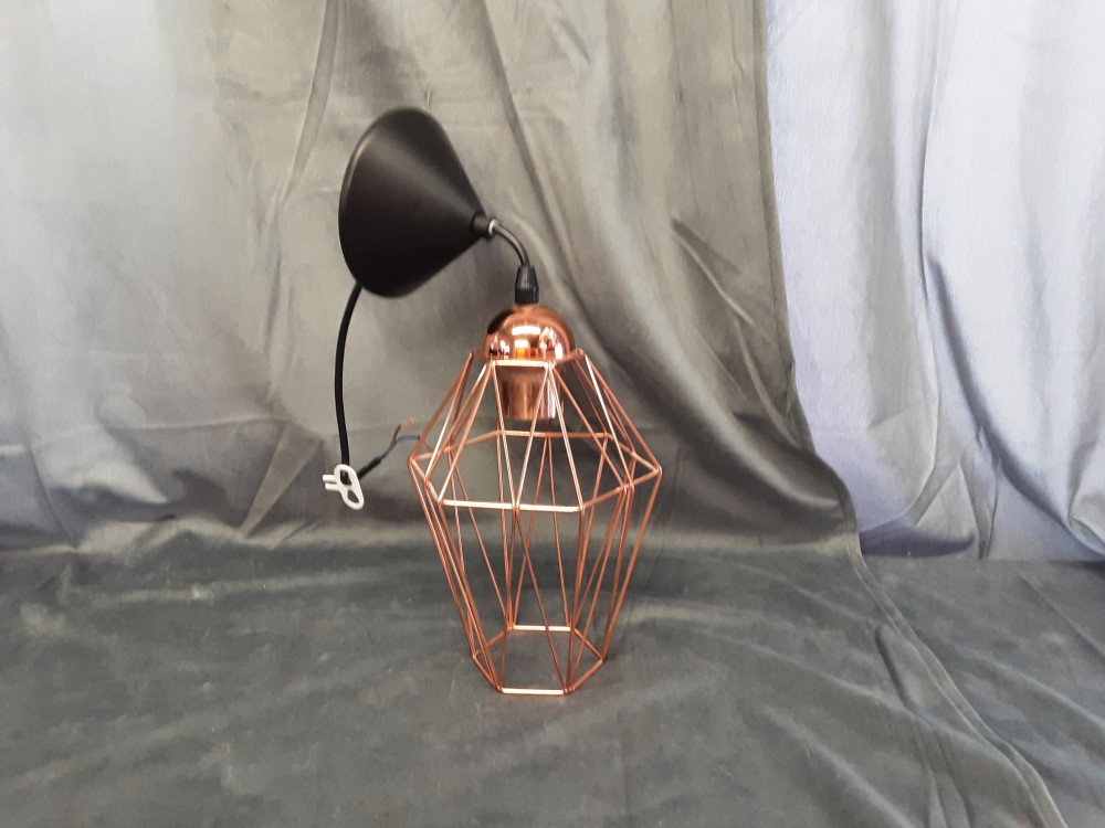 LUSTRE METAL COLORIS CUIVRE AJOURÉ PM DIAM.15CM