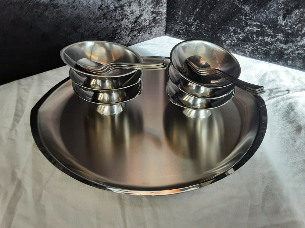 SERVICE A GLACE 6 PERSONNES INOX GUY DEGRENNE 
