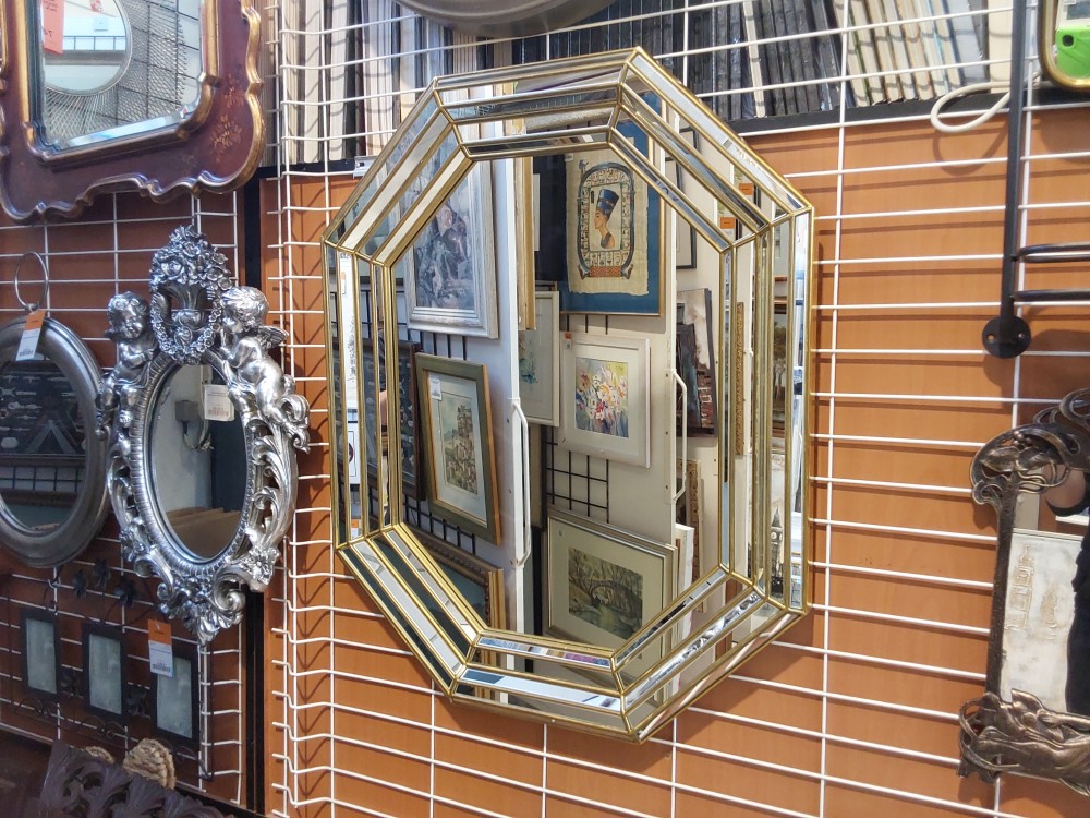 MIROIR BISEAUTÉ  CADRE DORE