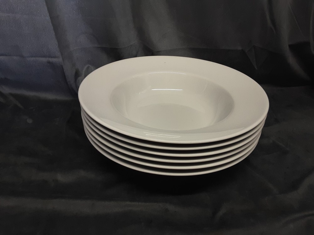 Lot 6 Assiettes Creuses Gm Blanc