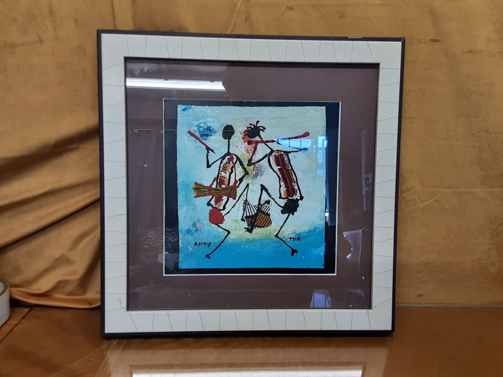 Tableau Cadre Bicolore Motif Danseurs