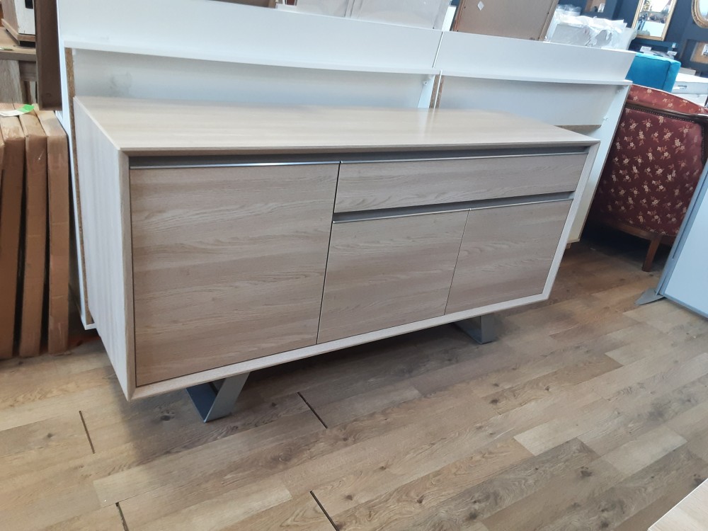 Buffet Bas Coloris Bois/Metal 4 Tiroirs