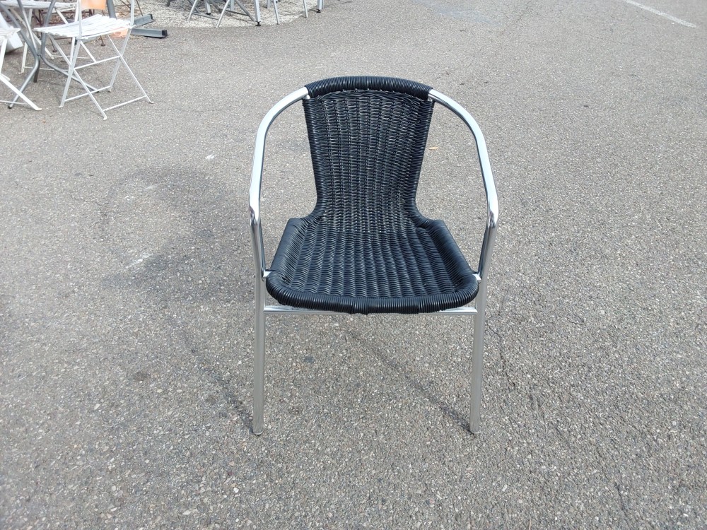 Chaise De Terrasse Noire Pied Métal