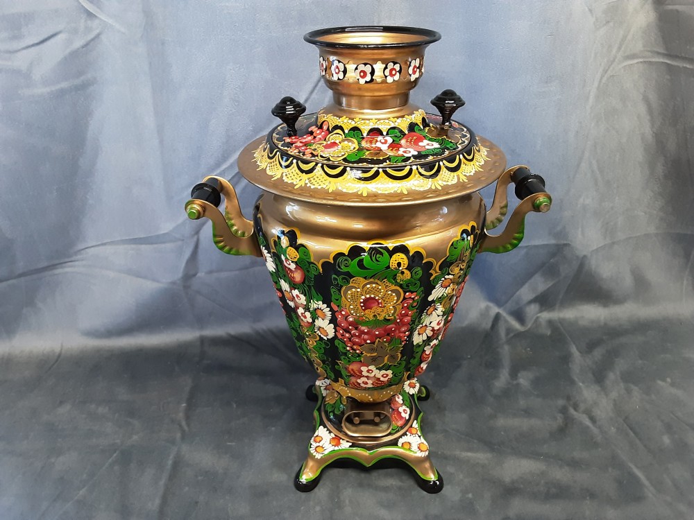 Samovar Décor Fleurs H.37Cm