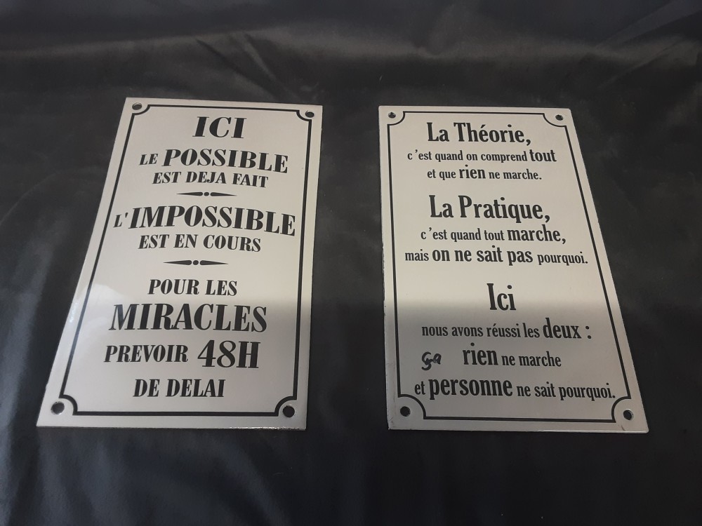 Plaque Emaillee Blanc