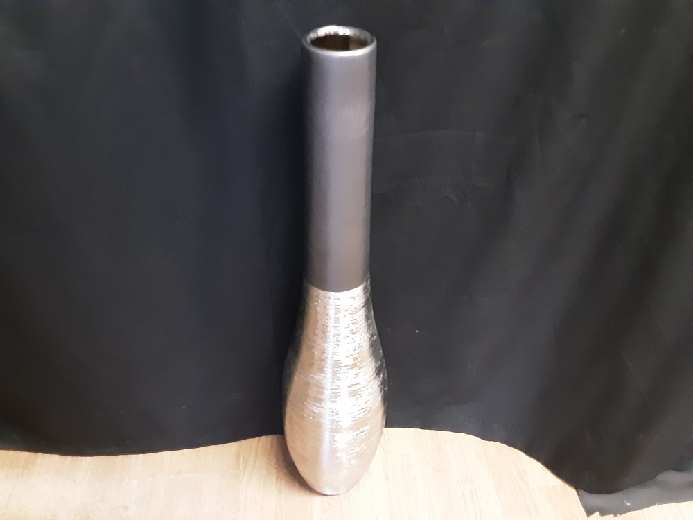Vase Ceramique Chrome Et Gris Gm 76 Cm Hauteur