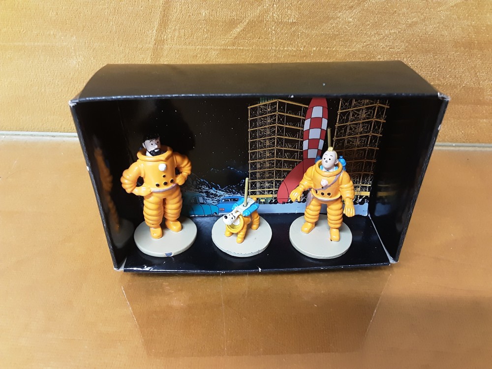 Lot De 3 Micro-Figurines Tintin Objectif Lune