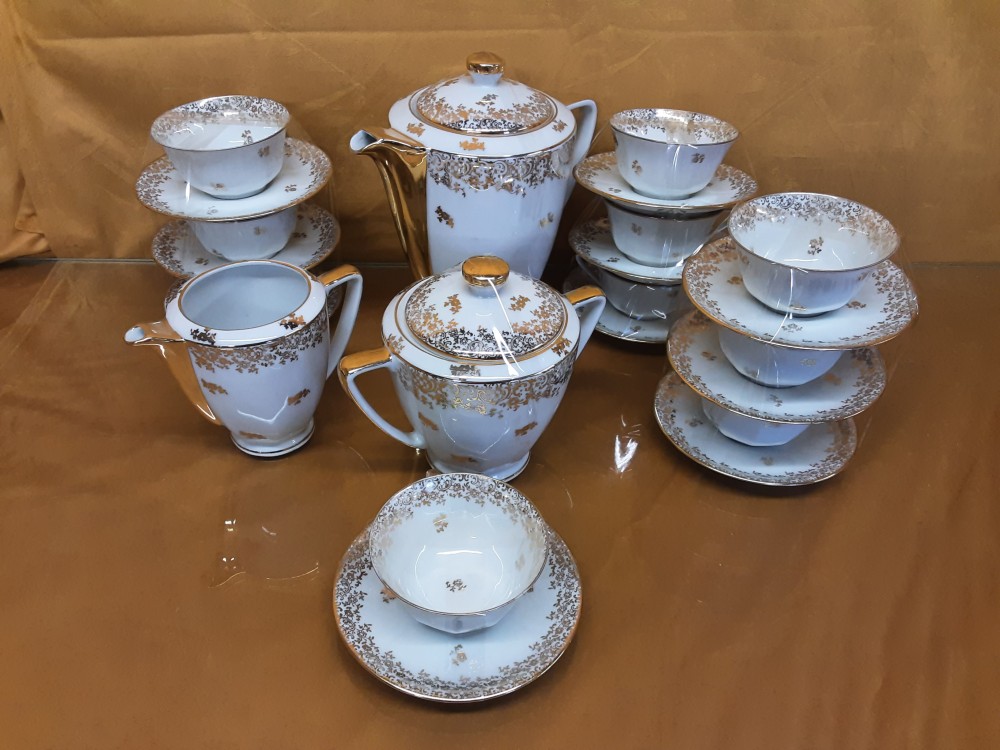 SERVICE A CAFE BLANC ET DORÉ LIMOGES