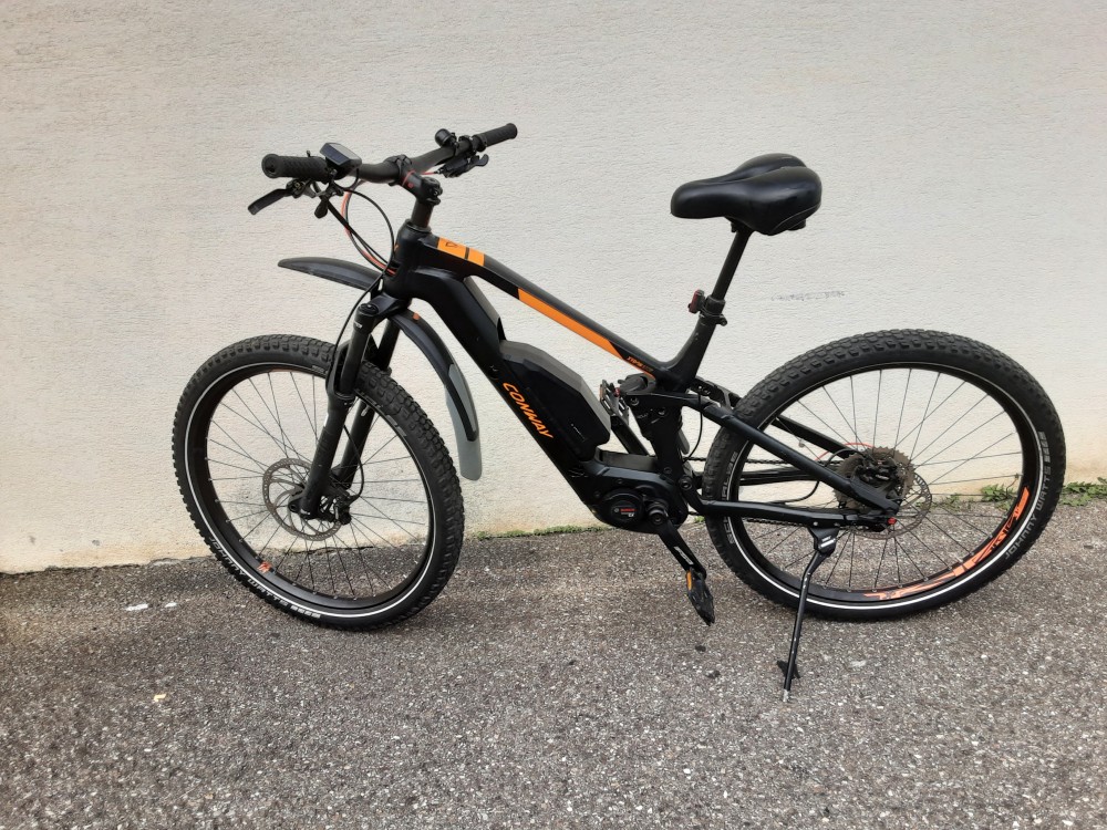 VELO VTT ELECTRIQUE CONWAY XYRON C227 ORANGE ET NOIR - 27.5 POUCES