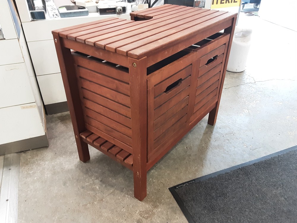 MEUBLE SOUS LAVABO EN BOIS 2 BAC