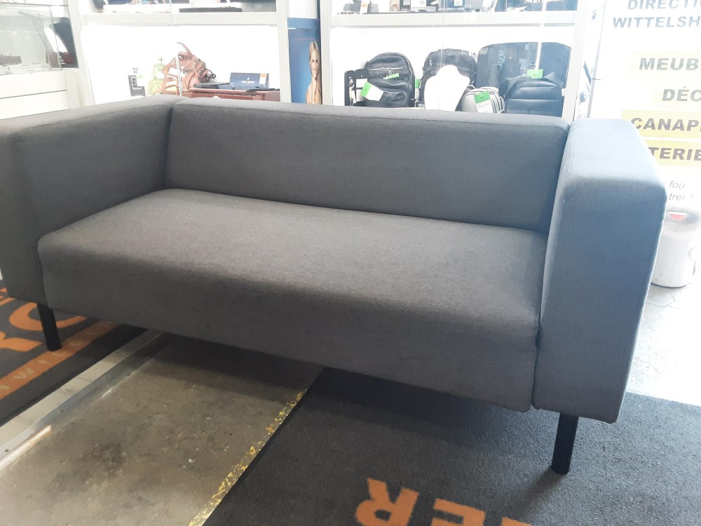 CANAPE 2 PLACES TISSU GRIS