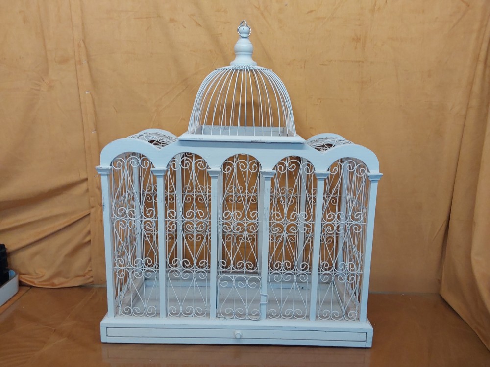 CAGE A OISEAUX GM BLANCHE POUR DECO
