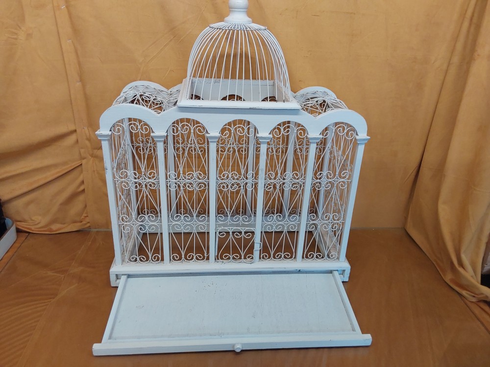 CAGE A OISEAUX GM BLANCHE POUR DECO