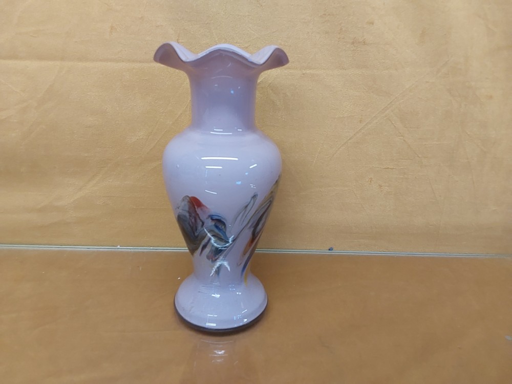 VASE VERRE MULTICOLORE TENDANCE VIOLINE HAUT 21CM