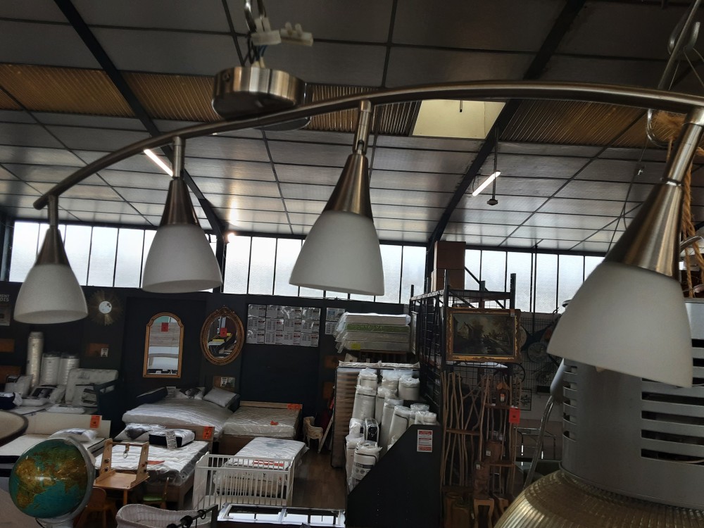 LUSTRE 4 FEUX BLANC MODERNE