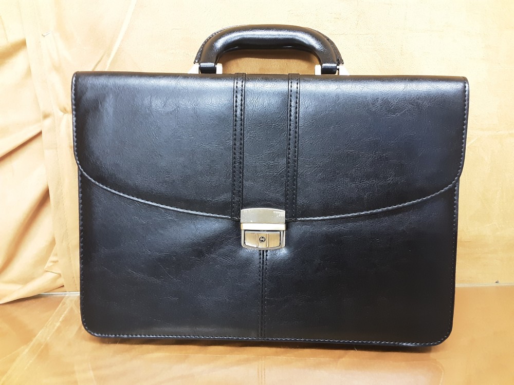 SACOCHE PORTE DOCUMENTS SIMILI CUIR NOIR