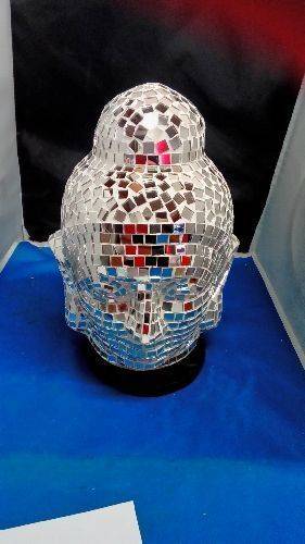 LAMPE TETE BOUDDHA MOSAIQUE