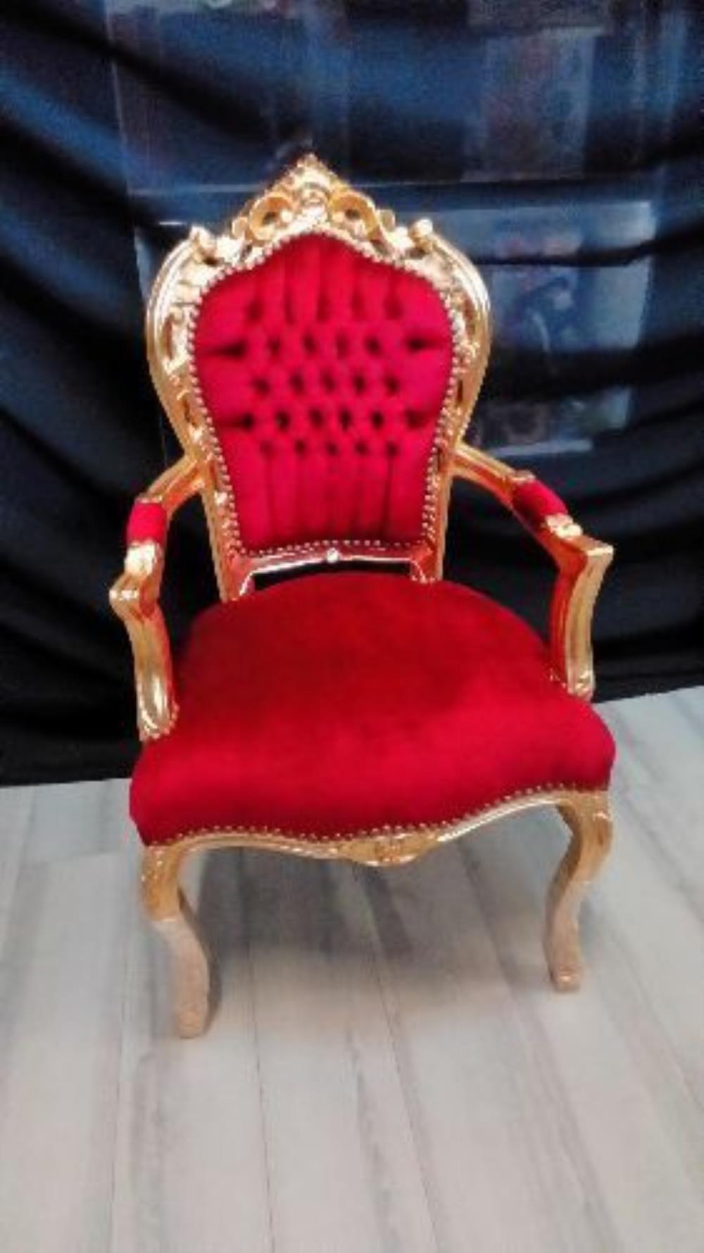 FAUTEUIL BAROQUE CADRE PONTE DORE TISSUS BORDEAUX occasion Troc