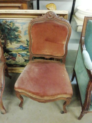CHAISE STYLE LOUIS XV ASSISE TISSU 