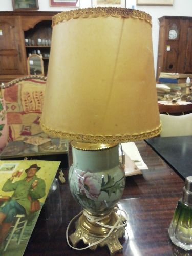 LAMPE ANCIENNE SOCLE BRONZE 