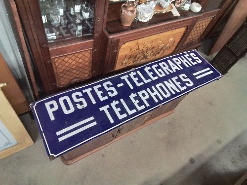 PLAQUE ÉMAILLÉE POSTES TELEGRAPHES / TELEPHONES