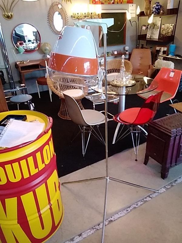 SÈCHE CHEVEUX SUR PIEDS VINTAGE ORANGE 