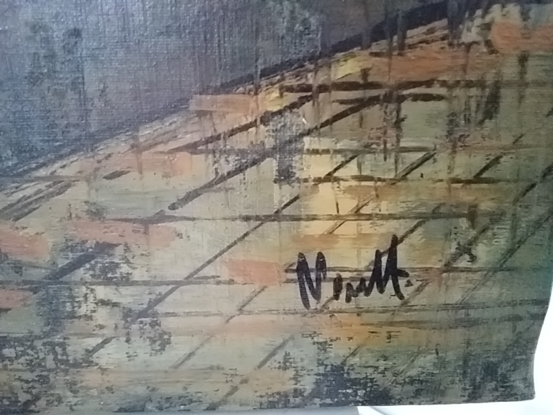 TOILE VINTAGE MODERNISTE  41 X 51 CM