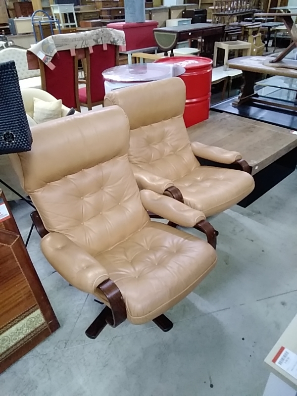 FAUTEUIL RELAX DE BIBLIOTHÈQUE CUIR MARRON CLAIR 