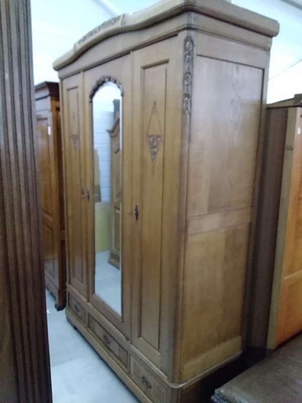 ARMOIRE ANNÉES 30 3 PORTES MIROIR 3 TIROIRS 
