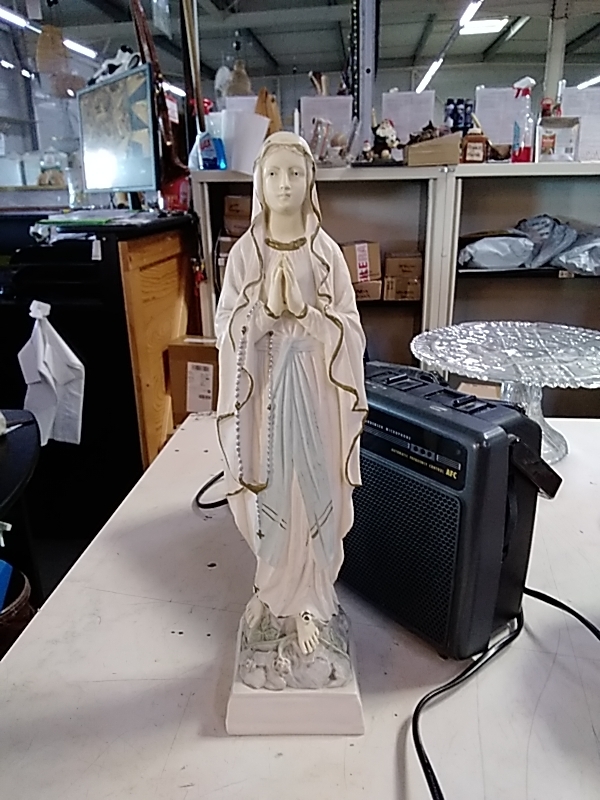 STATUETTE VIERGE HT 33 CM BÉTON 