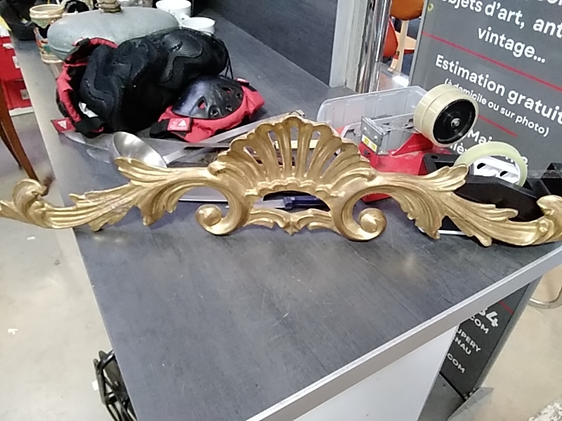 DESSUS DE MIROIR BAROQUE DORÉ BOIS DANS L’ETAT 