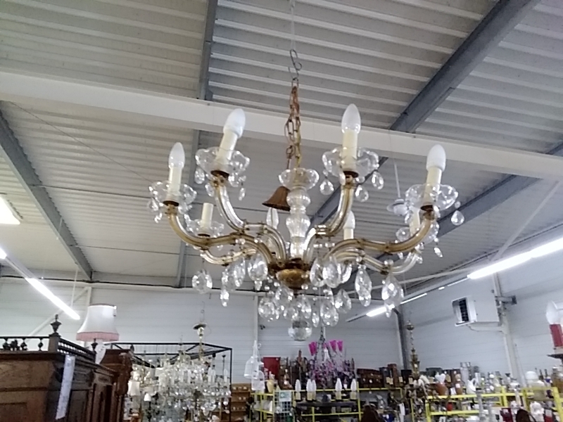 LUSTRE A PAMPILLES 8 FEUX