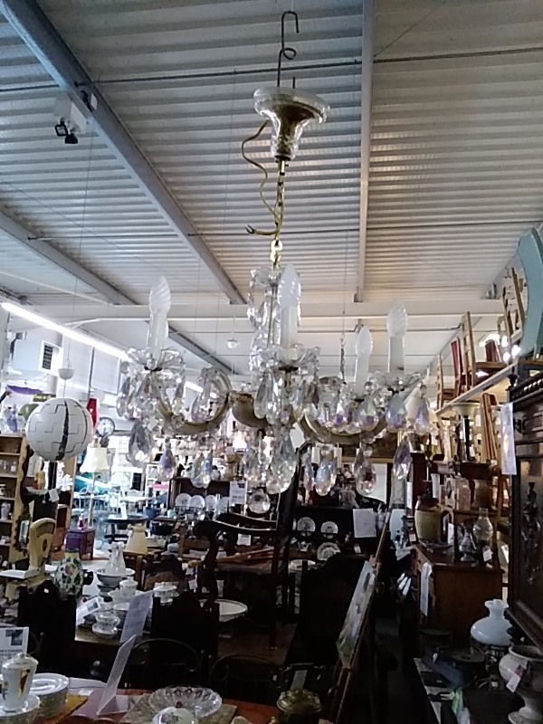 LUSTRE A PAMPILLES 6 FEUX 