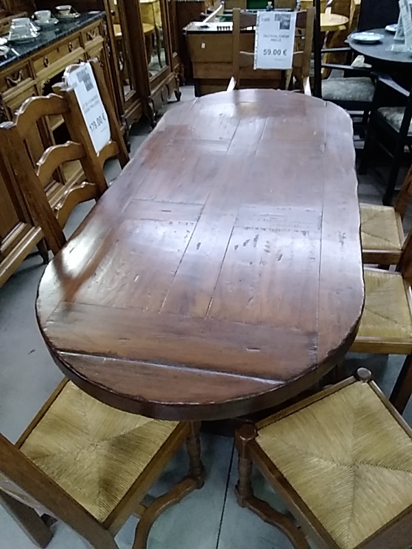 TABLE DE FERME OVALE 90 X 200 CM