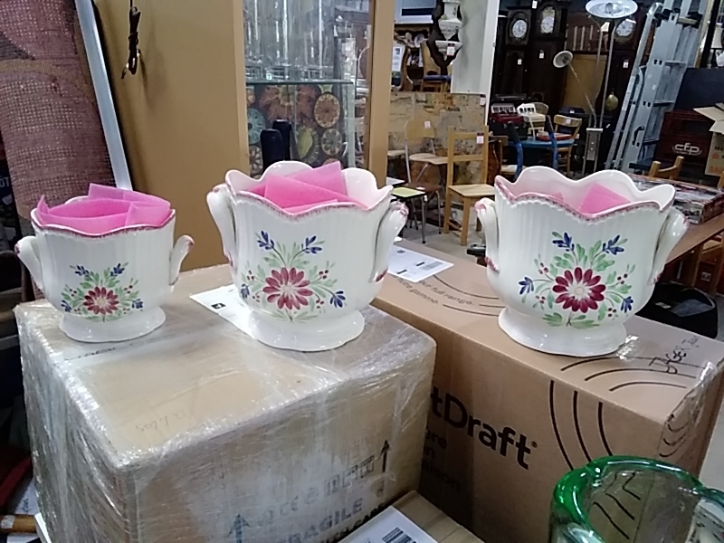 LOT DE 3 CACHE POT ST CLÉMENT NON SIGNÉS