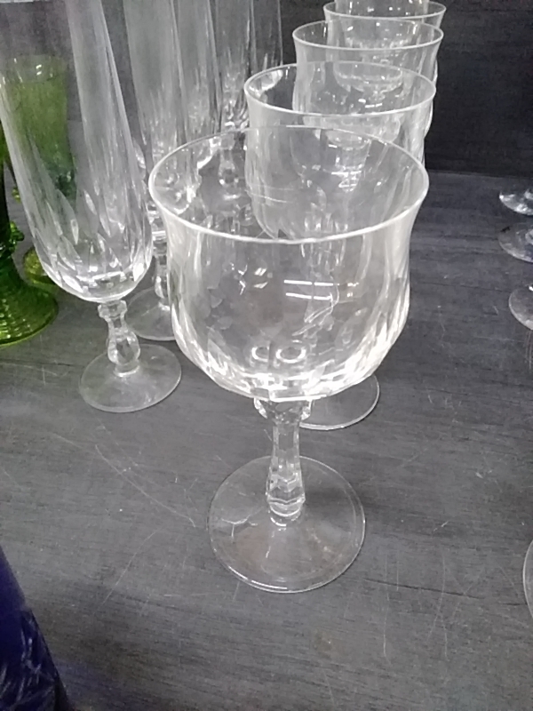 LOT DE 5 VERRES CRISTAL 