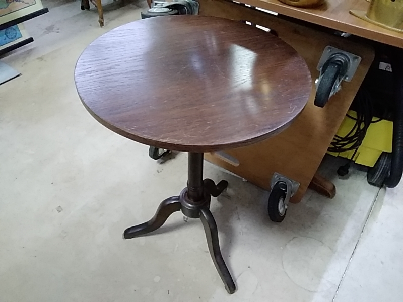 PETITE TABLE RONDE BOIS FONCÉ 