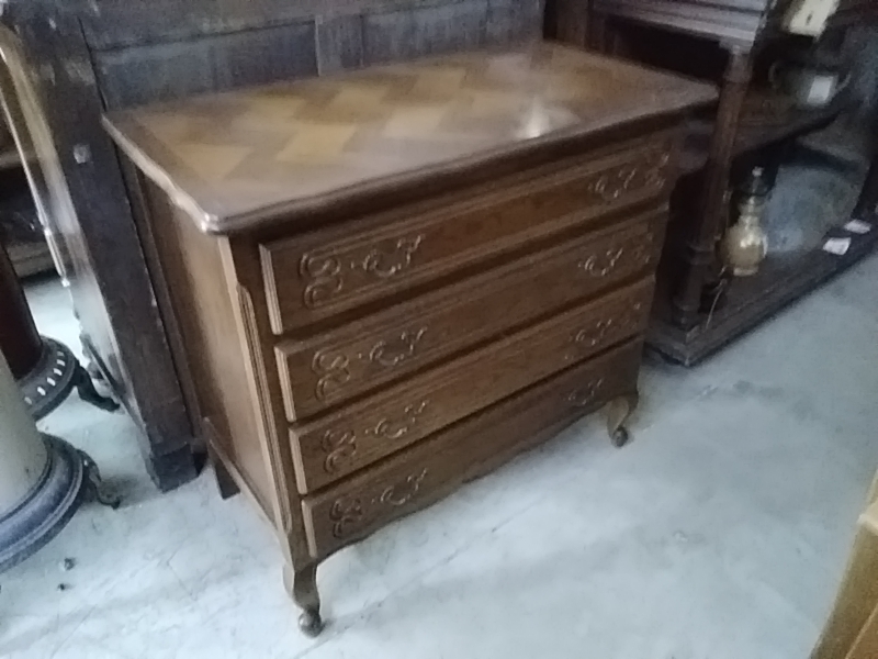 COMMODE CHÊNE 4 TIROIRS 