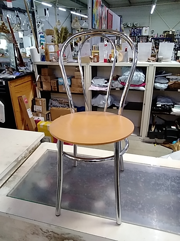LOT DE 2 CHAISES CHROMÉE BOIS EFFEZETA ITALIE