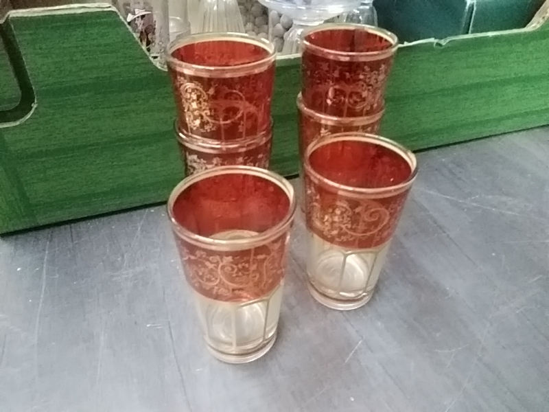 LOT DE 6 VERRES À THÉ MAROCAIN 