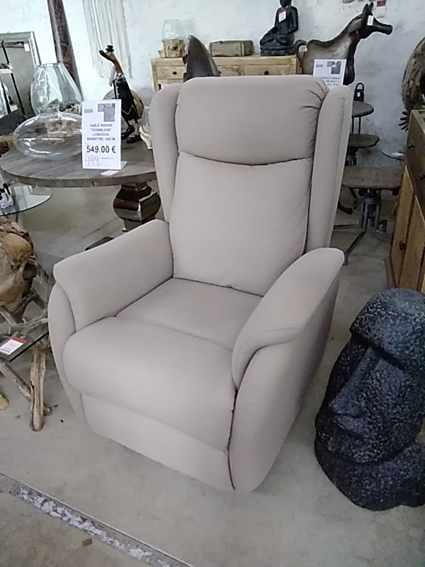 FAUTEUIL RELAX ÉLECTRIQUE TISSU BEIGE