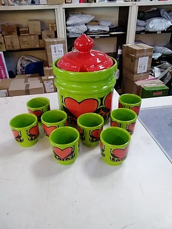 SERVICE À PUNCH ANNÉES 70 VERT ORANGE WAECHTERSBACH W GERMANY 