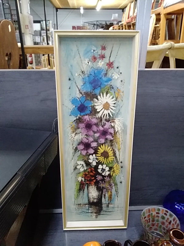 TABLEAU RECTANGULAIRE SIGNÉ 28 X 78CM