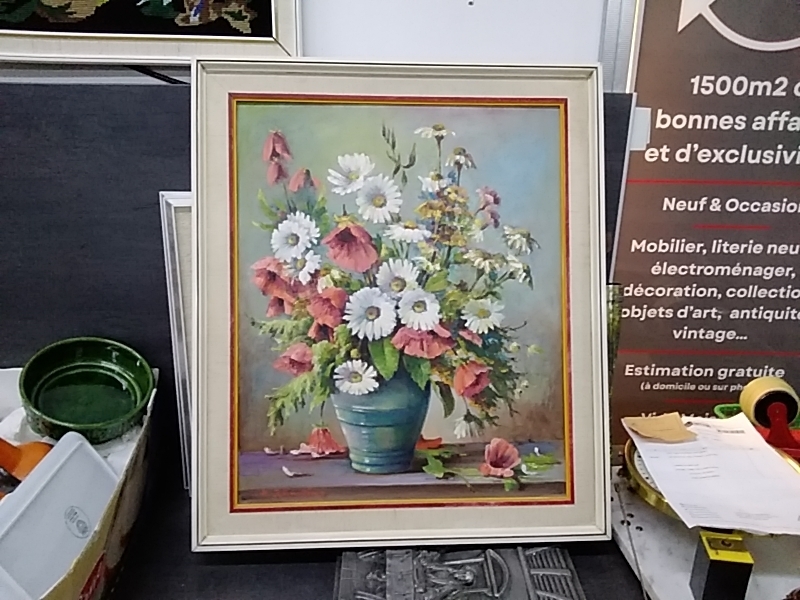 TABLEAU ANNÉES 70   60 X 70CM SIGNÉ 