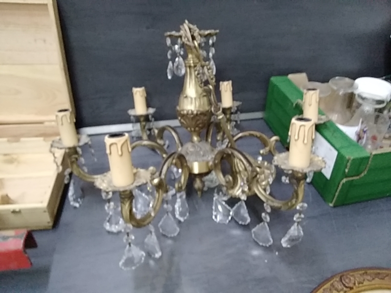 LUSTRE A PAMPILLES 6 FEUX 