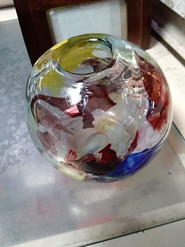 VASE BOULE VERRE COLORÉ